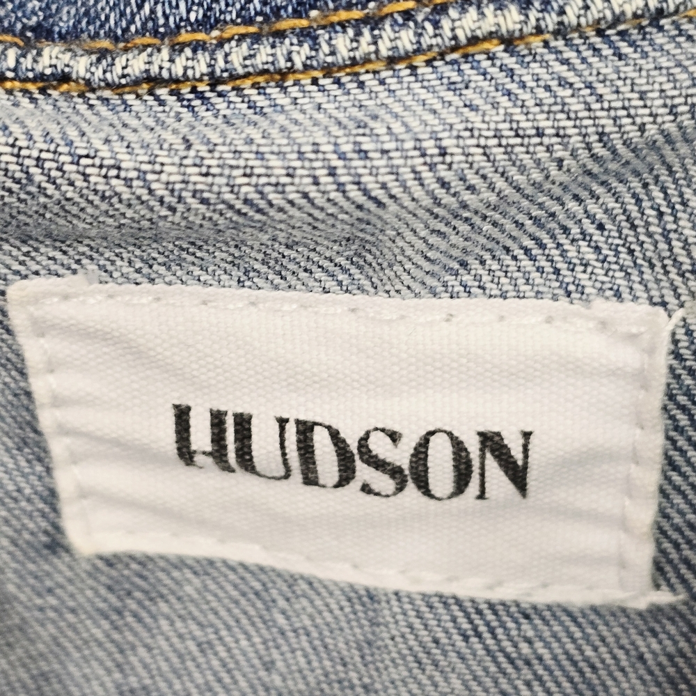 Hudson Classic Blue Distressed Cropped Jean Jacket - Picture 8 of 9
